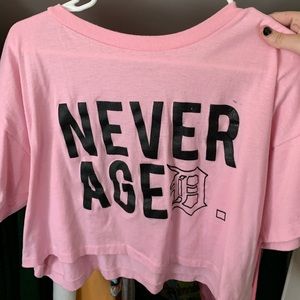 pink detroit cropped t